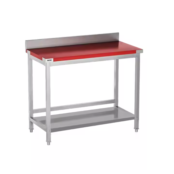 Heavybao Commercial 2.5cm Thick Stainless Steel Work Table with Cutting Board for Hotel & Restaurant Kitchens