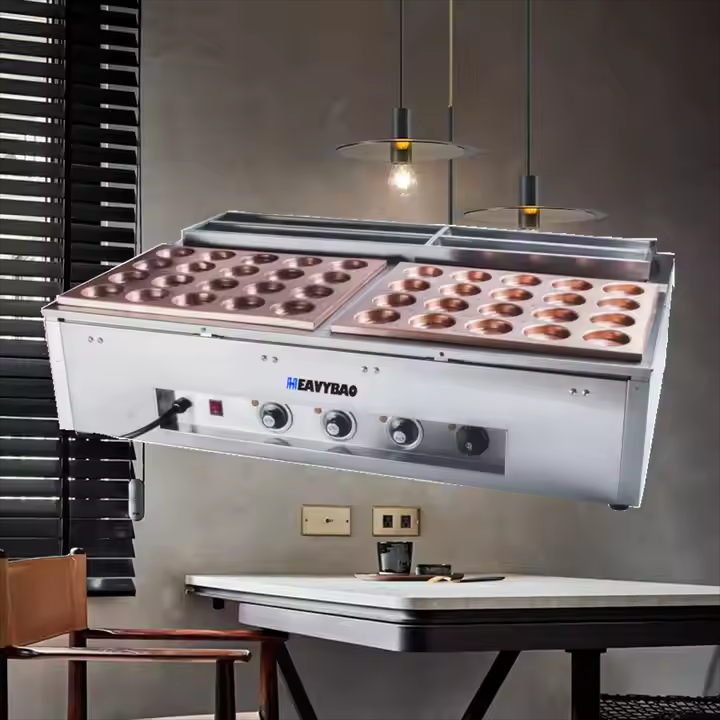 Heavybao Electric Gas 40 Holes Tokiwado Series Snack Shop Equipment Obanyaki Red Bean Cake Maker Stainless Steel Multiple Types