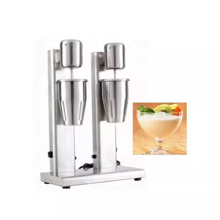 Heavybao Double Motor 2 Head Stainless Steel Electric Milk Shaker Machine for Making Smoothies or Milkshakes for Household Use