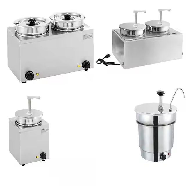 Heavybao Commercial Restaurant Electric Countertop Sauce Warmer Dispenser Stainless Steel for Hotel Use Nacho Cheese & Chocolate