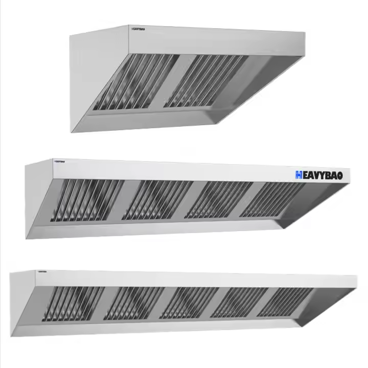 Heavybao Commercial Kitchen Exhaust Range Hood Two Side Kitchen Hood OEM ODM Restaurant Exhaust Rang Hood