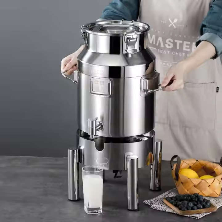 Heavybao 304 Stainless Steel Milk Can Spigot Electric Milk Boiler for Buffet Water Beverage Drink Dispenser Milk Pail Bucket