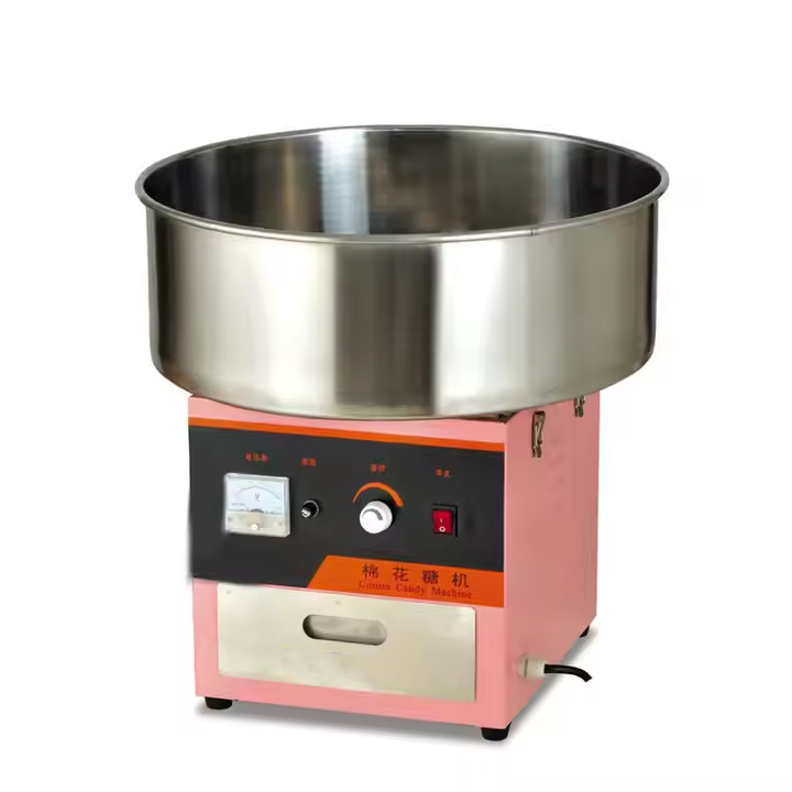 Heavybao Commercial Desktop Pink Electric Cotton Candy Machine Cotton Candy Maker with Stainless Steel Bowl for Food Shop