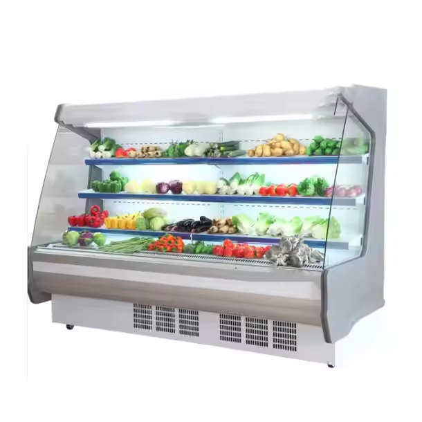 Heavybao Supermarket Commercial Refrigerator Open Chiller Cold Drink Display Fridge for Fruits and Vegetables