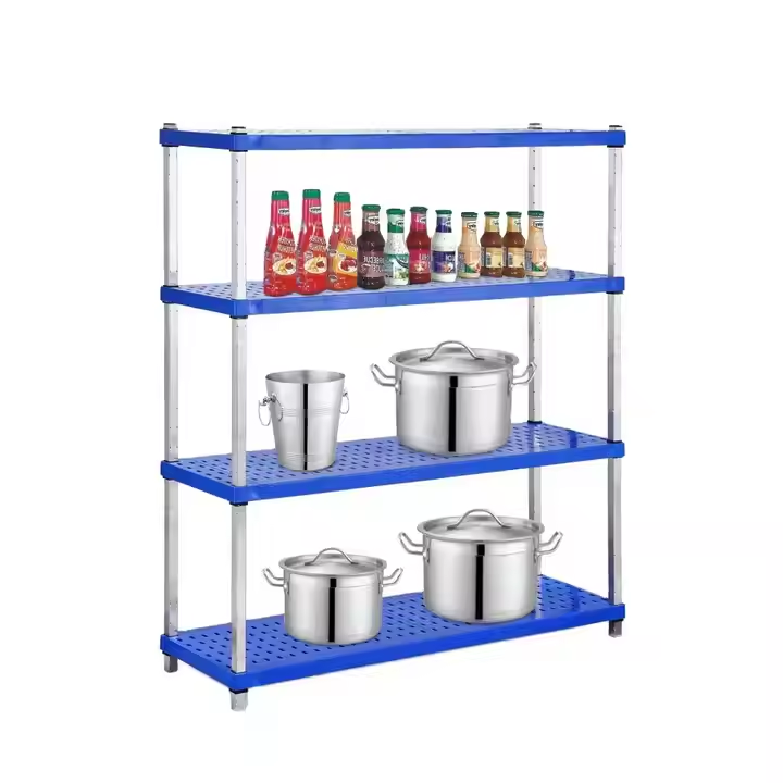 Heavybao Commercial Adjustable Plastic Storage Rack for Restaurant Kitchen Equipment for Bathroom Storage