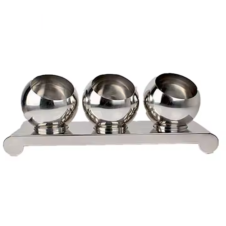 Best Seller Stainless Steel Food Display Shelf with Three Ball Containers for Hotels and Restaurants