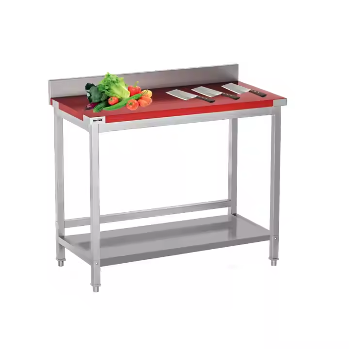 Upgrade Your Commercial Kitchen! 304 Stainless Steel Work Table with Cutting Board Boosts Efficiency