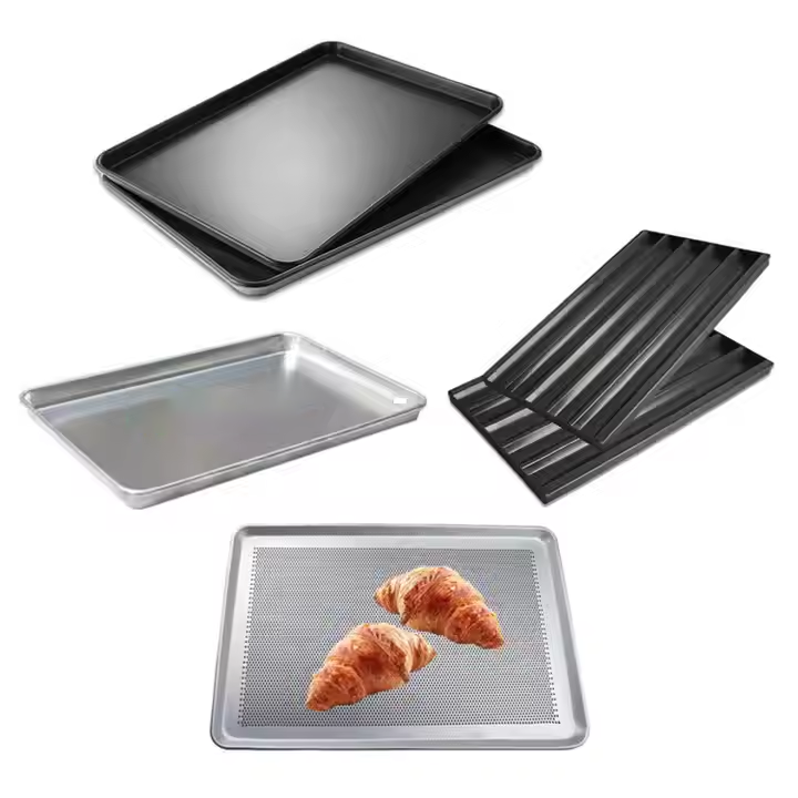 High Quality Commercial Aluminum Alloy Flat Sheet Cookie Sheets Rectangle Design by Heavybao for Baking Tray
