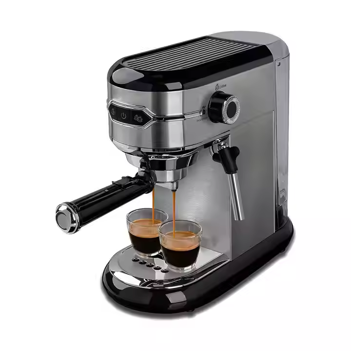 Professional Compact Espresso Maker Machine Removable Water Tank with Milk Frother Steam Wand for Coffee Lovers