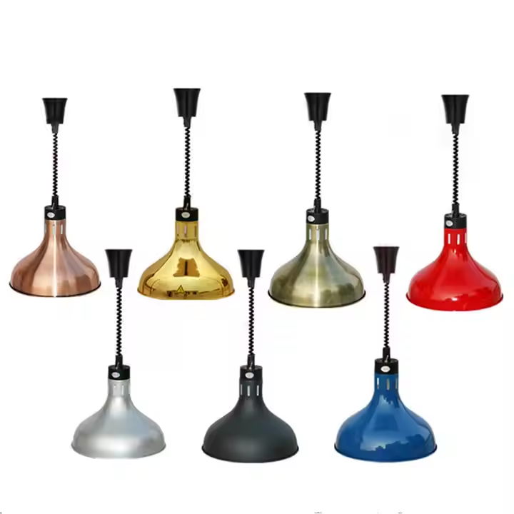 Stainless Steel Buffet Server with Lampshades Hotel Cafeteria Equipment Wholesale 220v Food Lamp Heat Warmer