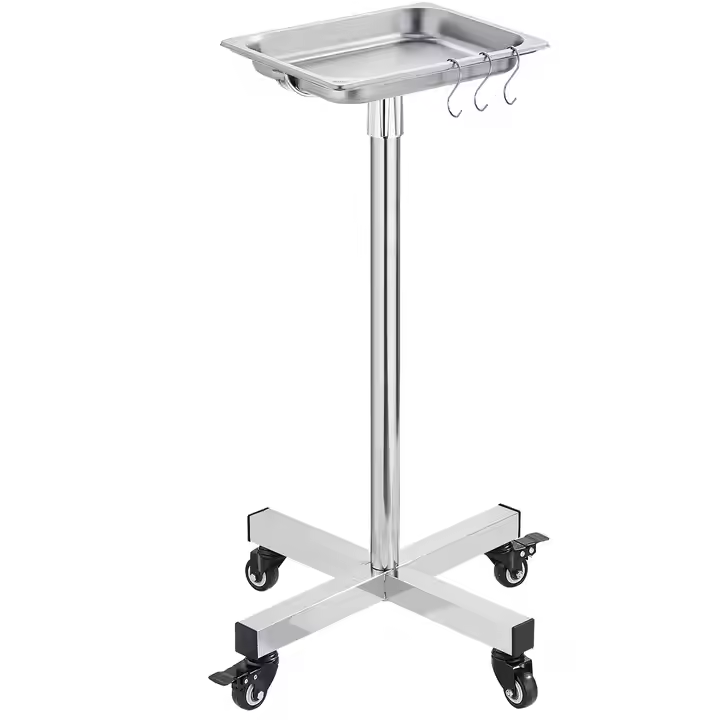 Commercial Stainless Steel Hospital Trolley Heavy-Duty Metal Table for Operations Adjustable Features